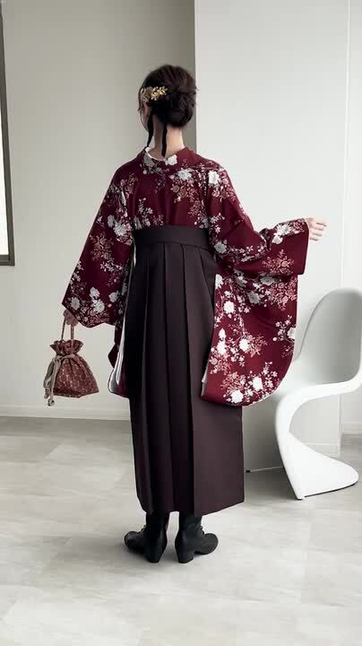 楽天市場】【レンタル】【Heather 袴 17点セット 赤茶色にバラ 日本製