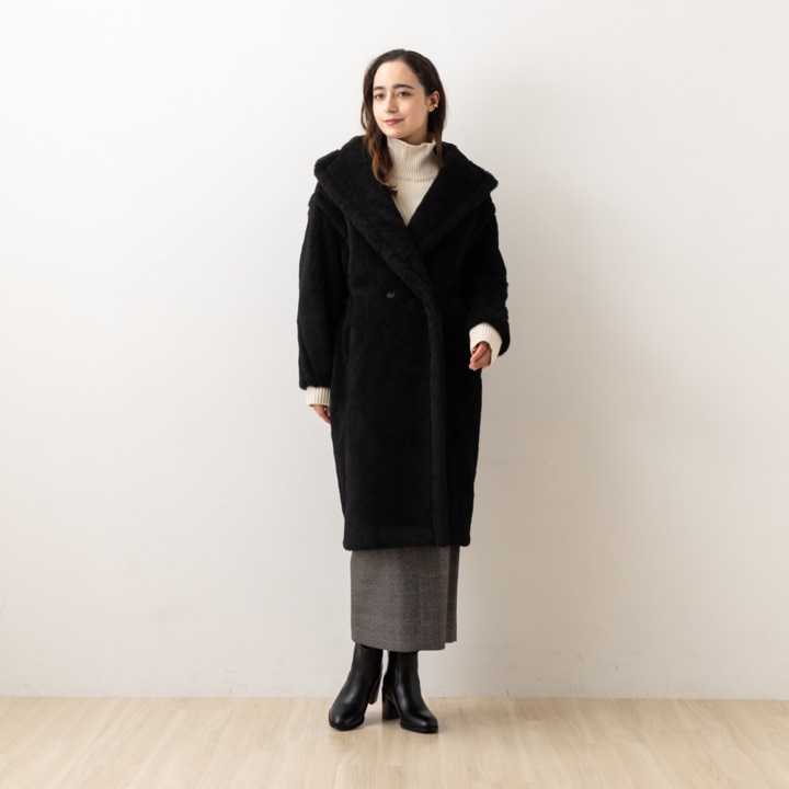 楽天市場】マックスマーラ コート テッドガール ブラック レディース